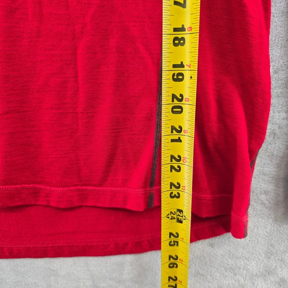 Smartwool 1/4 Zip Pullover Mens‎ M Red 100% Merino Wool Base Layer Long Sleeve
